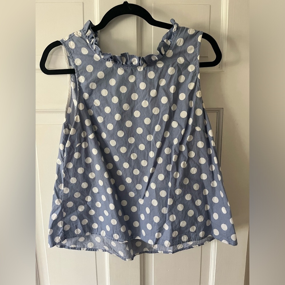 Polkadot blue tank with a nice neckline
